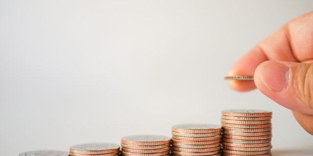 Money,,Financial,,Business,Growth,Concept,,Stack,Of,Coins,With,Man's